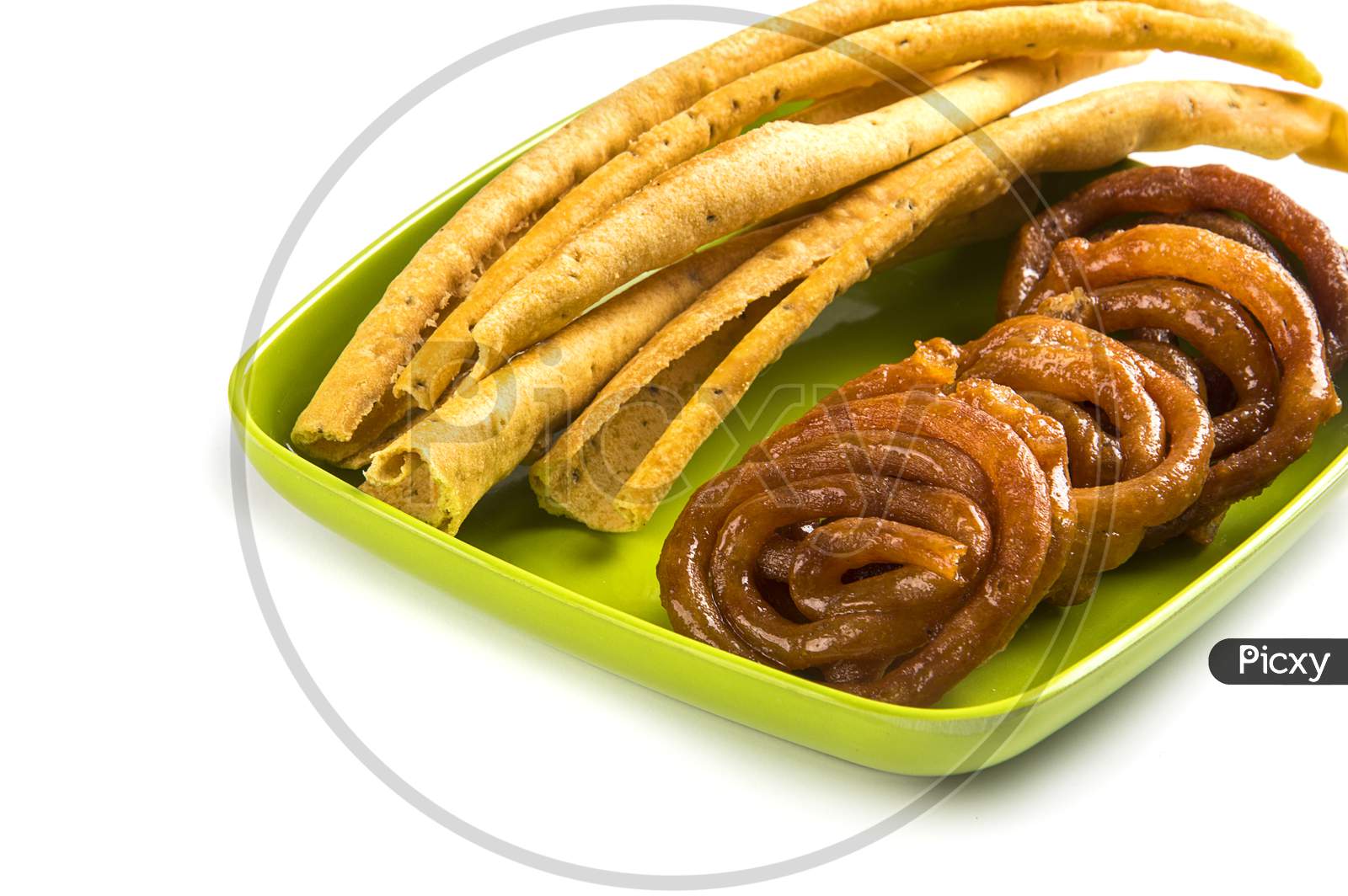 Indian Cuisine Fafda And Jalebi, Special And Famous Dish Of Gujarat.