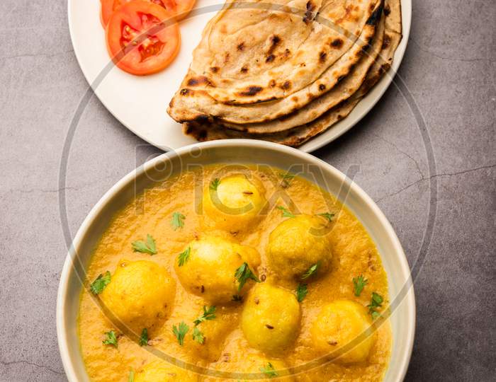 Indian Food Dum Aloo Or Whole Potato Spicy Curry
