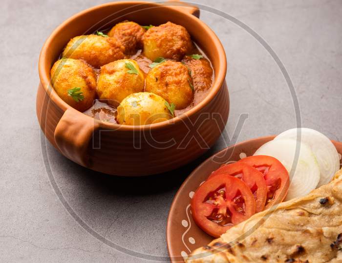 Indian Food Dum Aloo Or Whole Potato Spicy Curry
