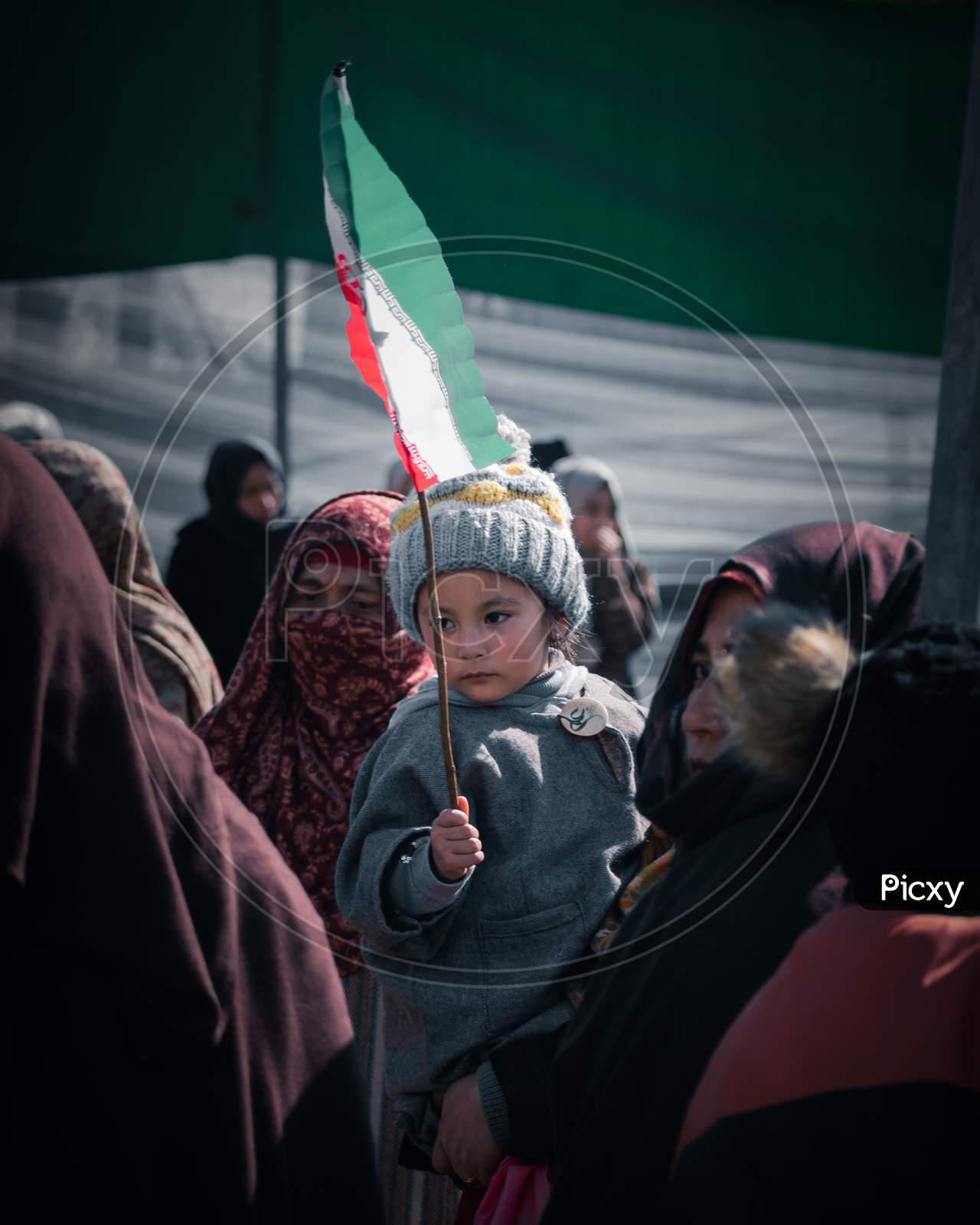 Small boy with Iran Flag