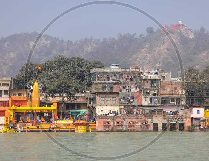 Architectural view of Bridges and colorful building in Kumbh fair at Haridwar
