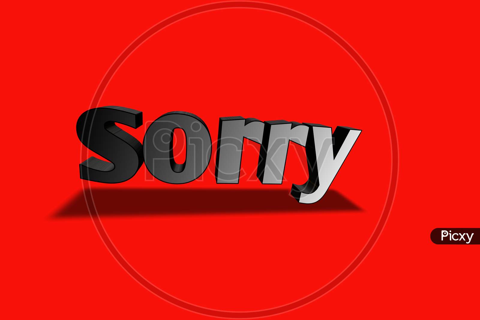 Sorry. Modern Style Handwritten Text With Red Background Modern Typography Sign.