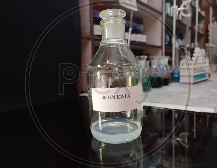 Transparent Bottle Filled With Reagent Solution 2
