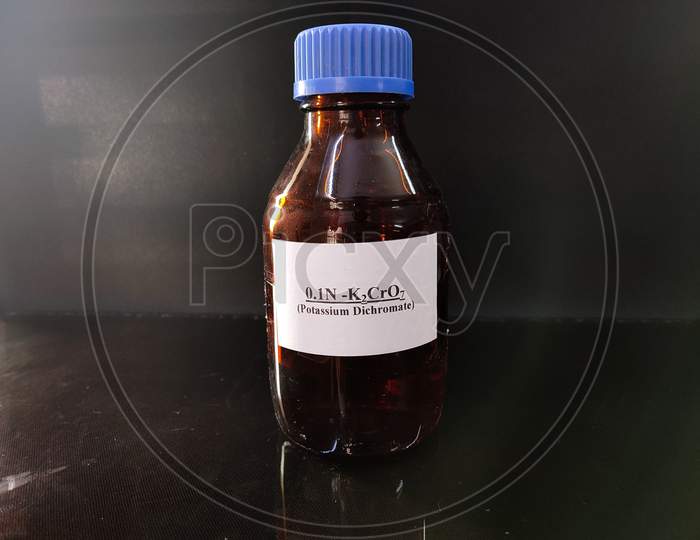 Brown Bottle Filled With Reagent Solution 10