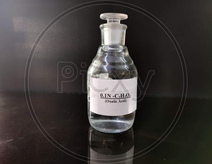 Transparent Bottle Filled With Reagent Solution 9