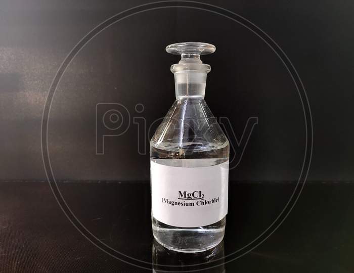Transparent Bottle Filled With Reagent Solution mgcl