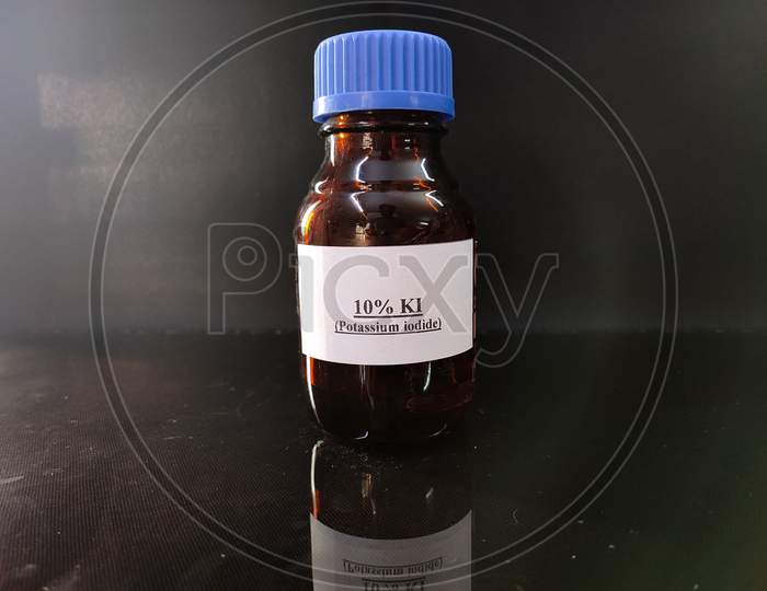Brown Bottle Filled With Reagent Solution 6