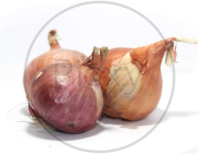 onions isolated on white background