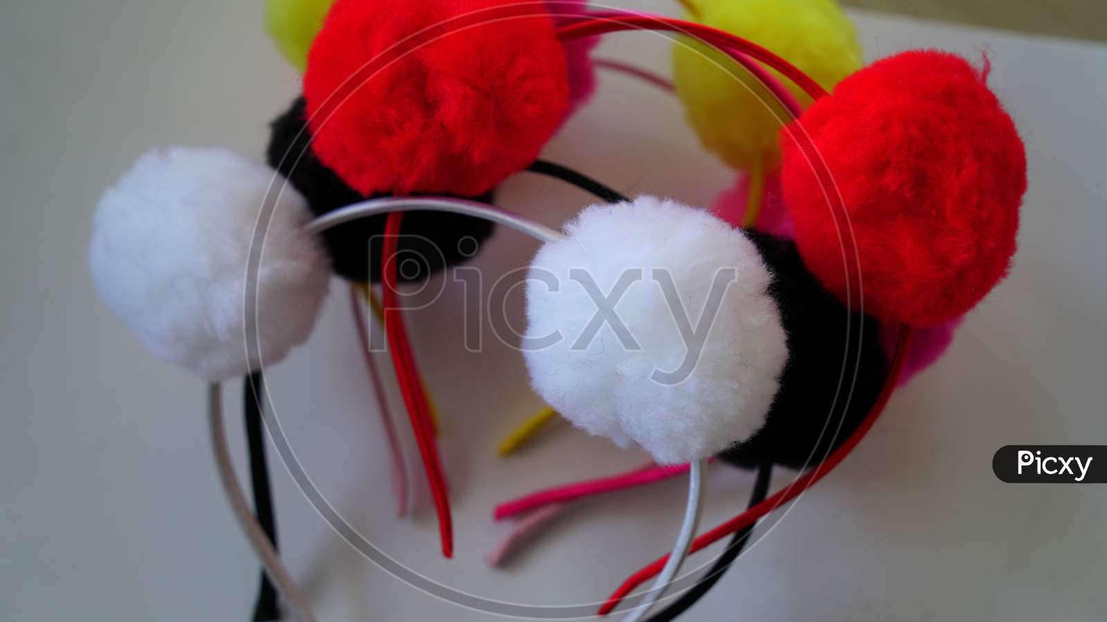 Party Wear Hair Band Closeup With Attractive Color. Multicolor Head Bands To Fold Hair For Girls And Females.