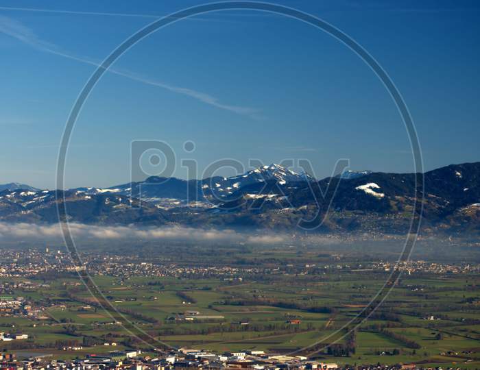 View Over The Rhine Valley Of Austria And Switzerland From Gais In Switzerland 18.12.2020