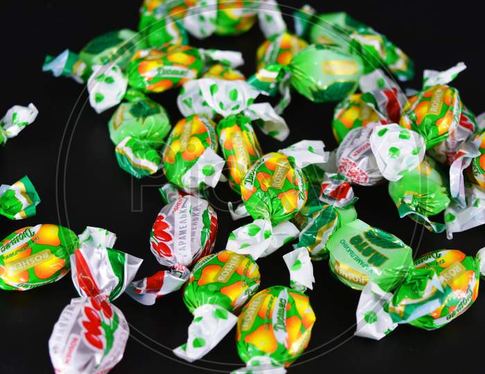 Image of A bunch of delicious sucking sweets, candies like: barberry ...