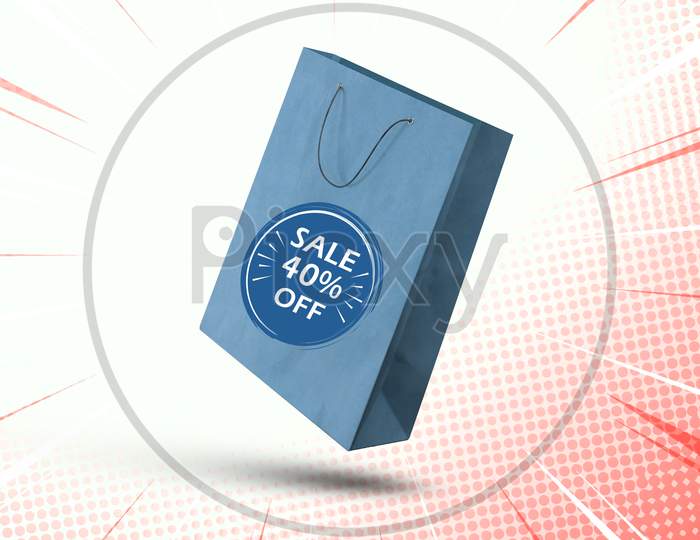 disposable Paper carry  bag with Sale Sticker posters