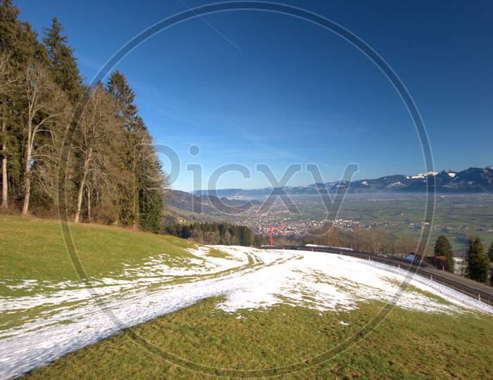 View Over The Rhine Valley Of Austria And Switzerland From Gais In Switzerland 18.12.2020