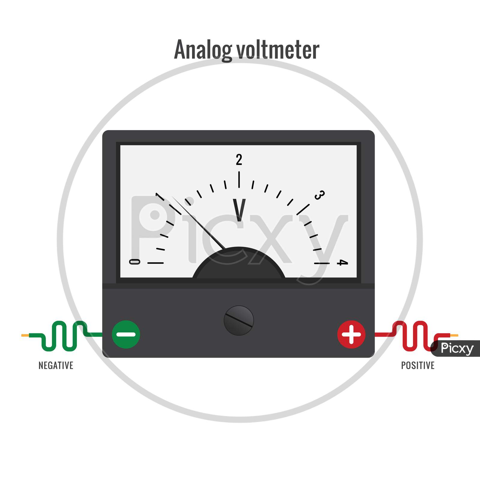 Voltmeter, Analog Voltmeter, Pointer And Scale Measuring The Voltage