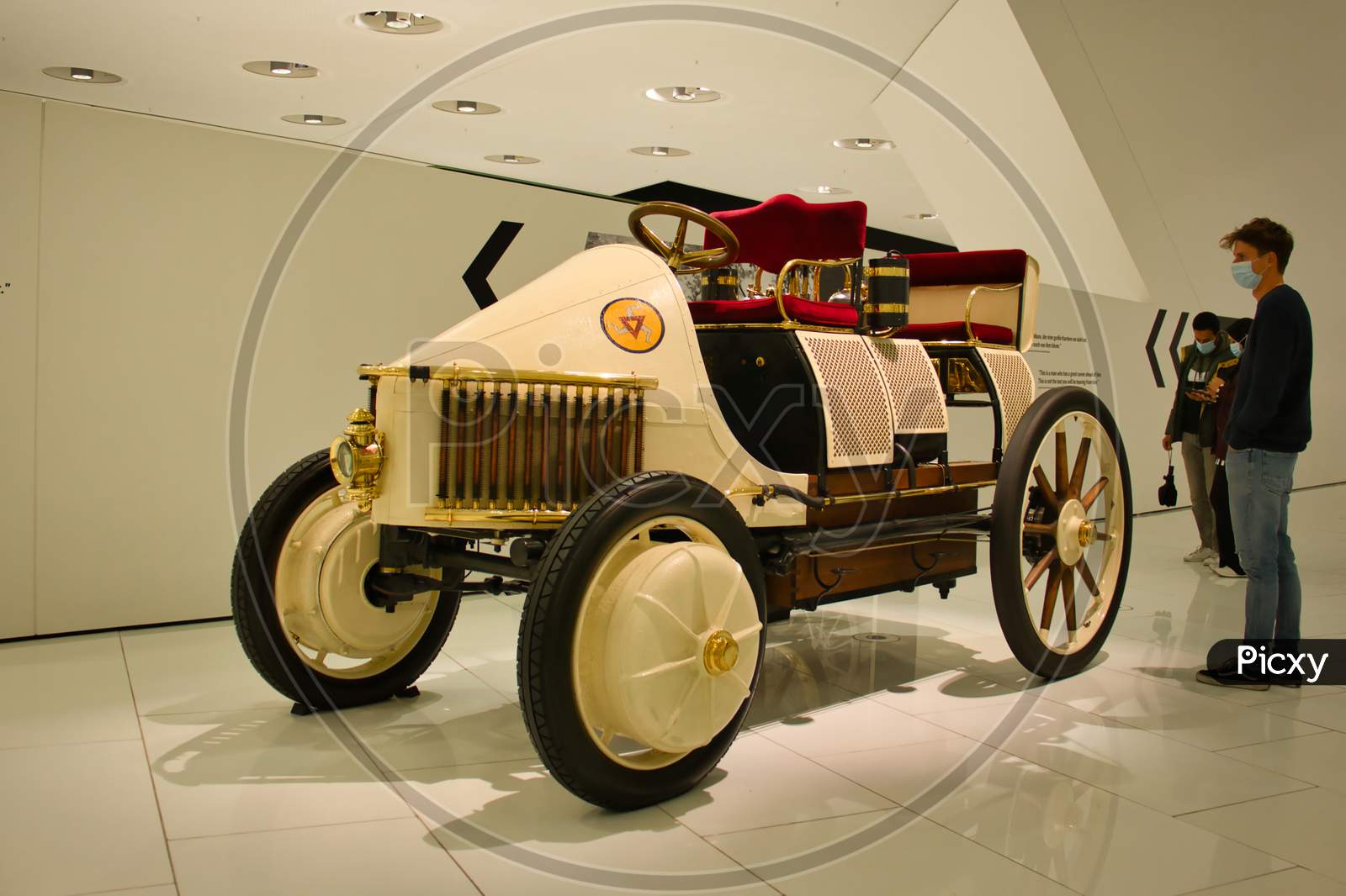 Vintage Car On Display In The Porsche Museum In Stuttgart, Germany.