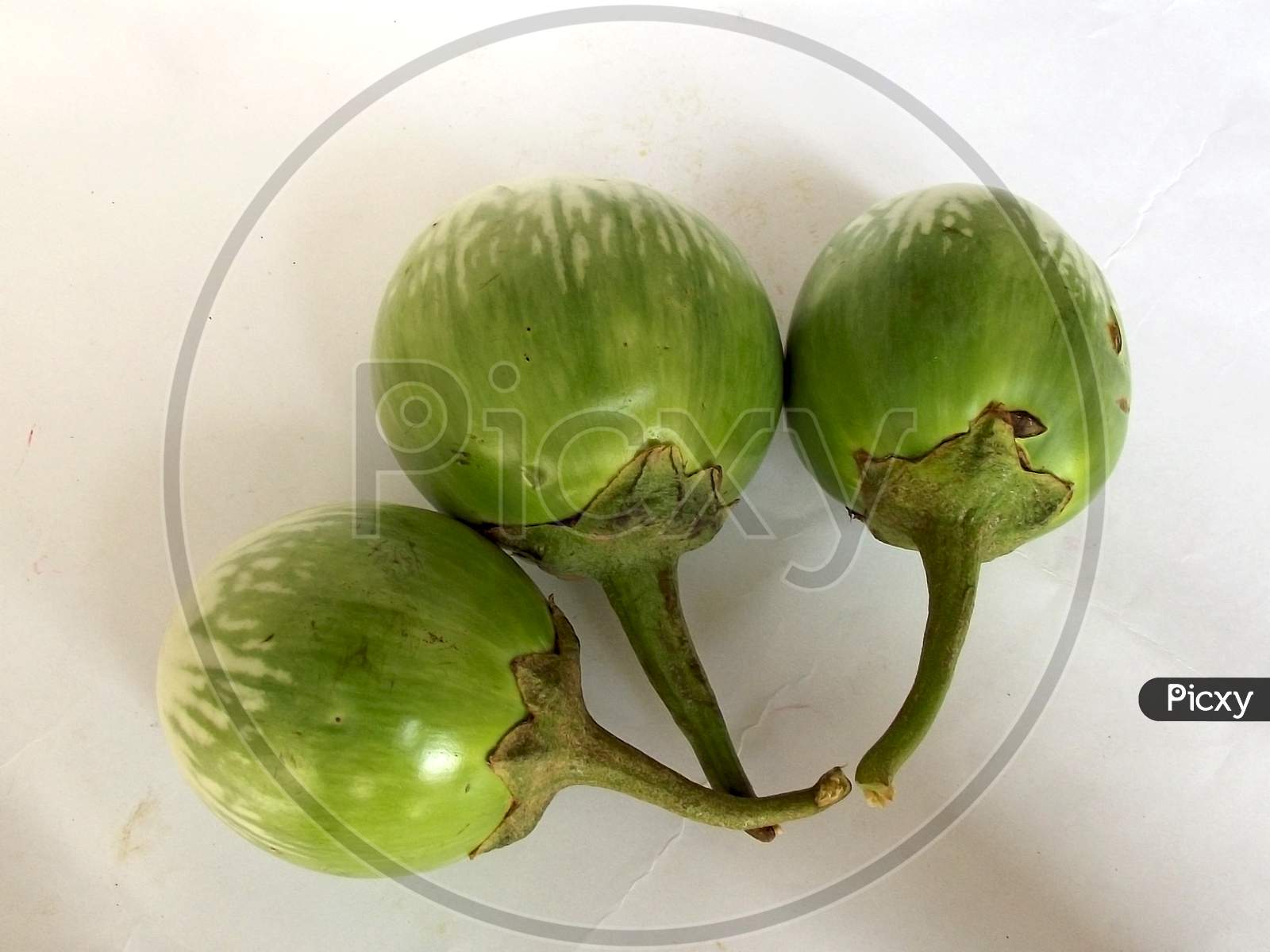 Fresh Green Vegetable Aubergine Brinjal -healthy food - Macro Image