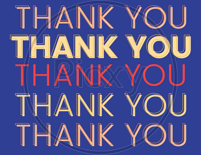 Lettering "Thank You" With Decorative Elements.