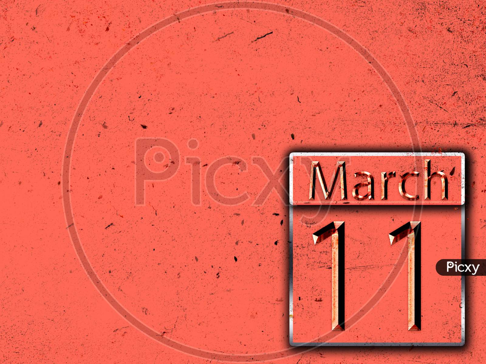 11 March, Monthly Calendar On Backgrand