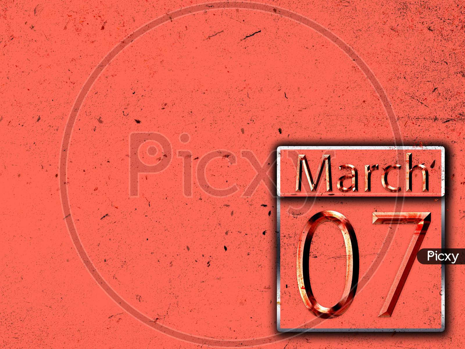 07 March, Monthly Calendar On Backgrand