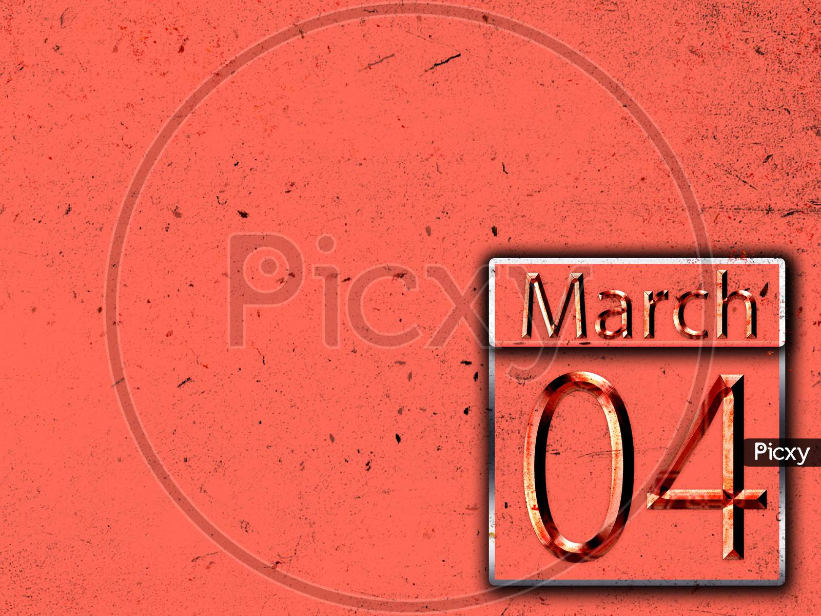 04 March, Monthly Calendar On Backgrand