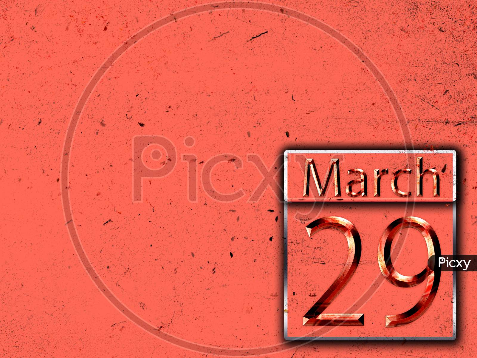 29 March, Monthly Calendar On Backgrand