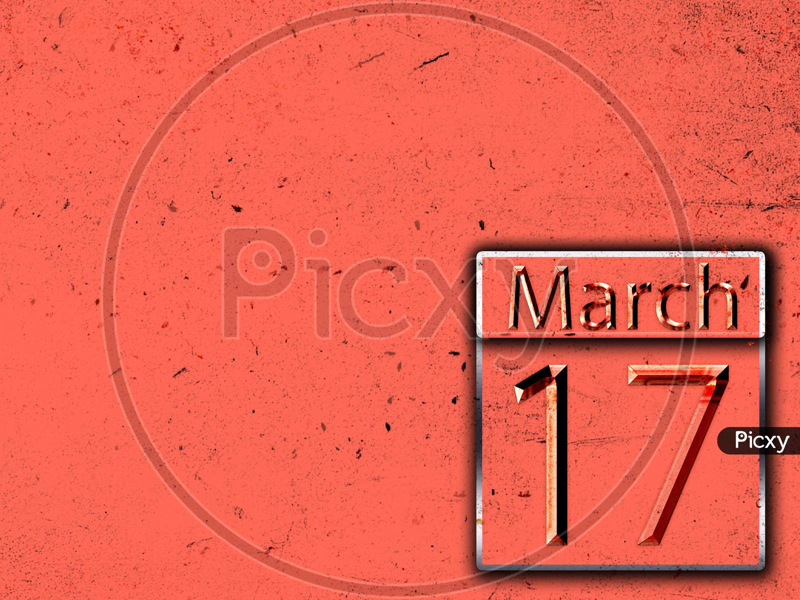 17 March, Monthly Calendar On Backgrand