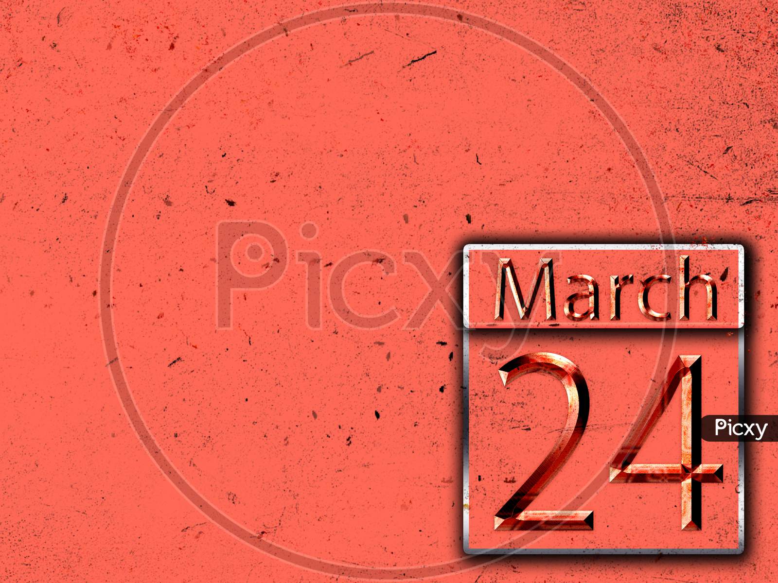 24 March, Monthly Calendar On Backgrand