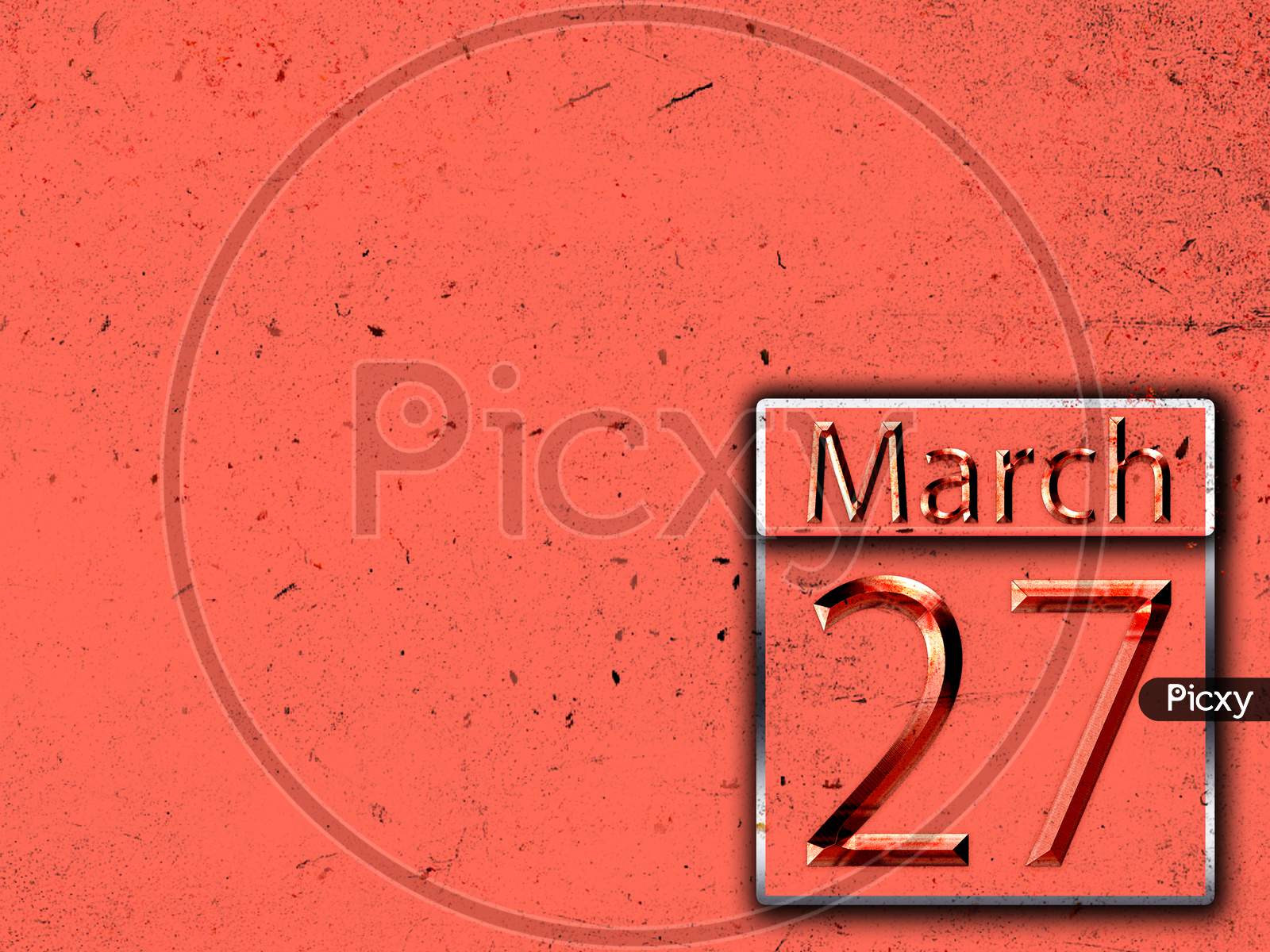 27 March, Monthly Calendar On Backgrand