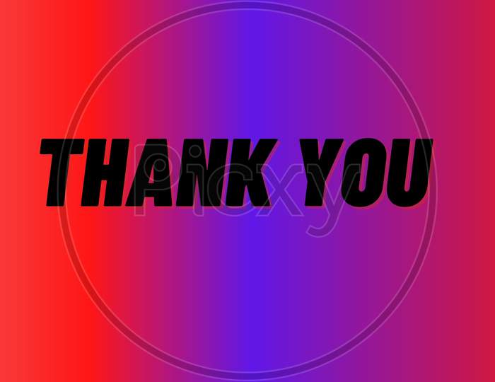 Thank You Poster With Text On White Background. Colorful Gradient