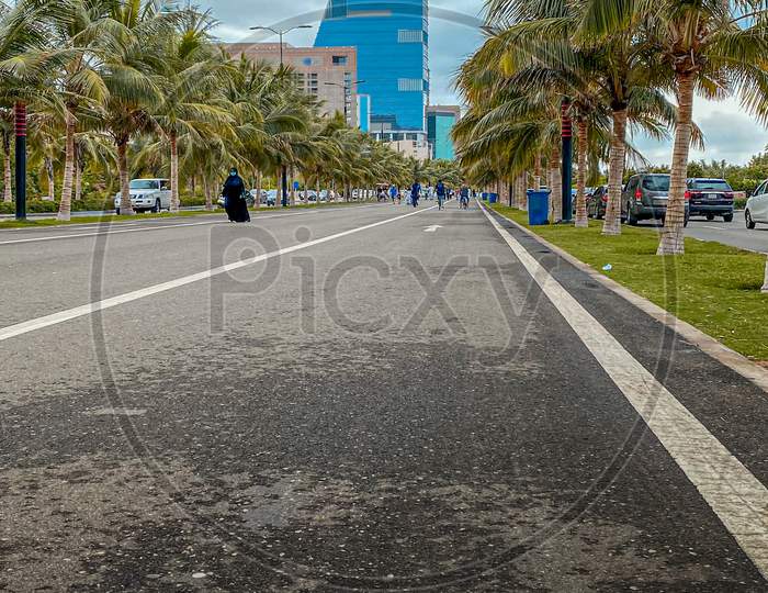 Walking,Path,Street,In,Corniche,,Jeddah,,Saudi,Arabia,,2021