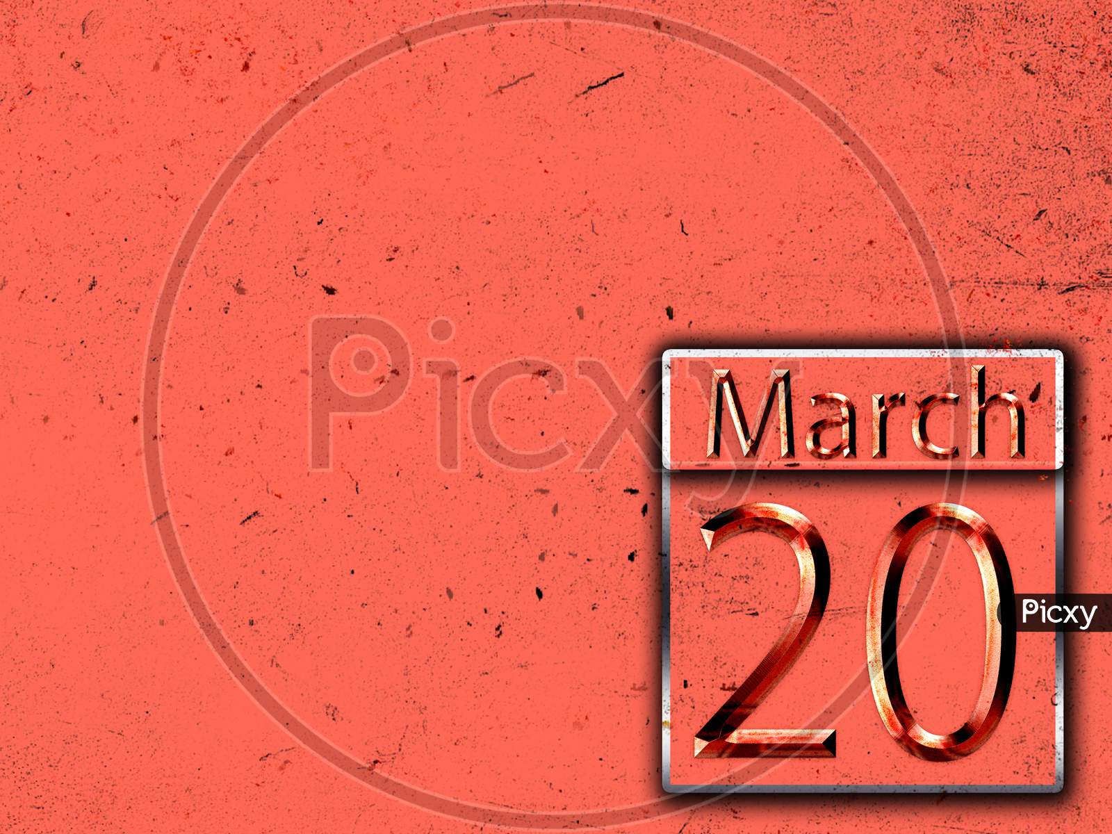 20 March, Monthly Calendar On Backgrand