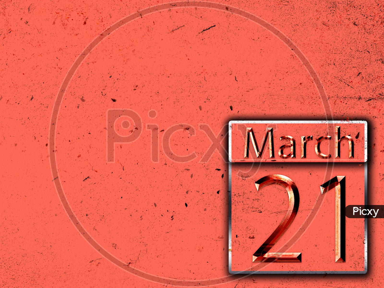 21 March, Monthly Calendar On Backgrand