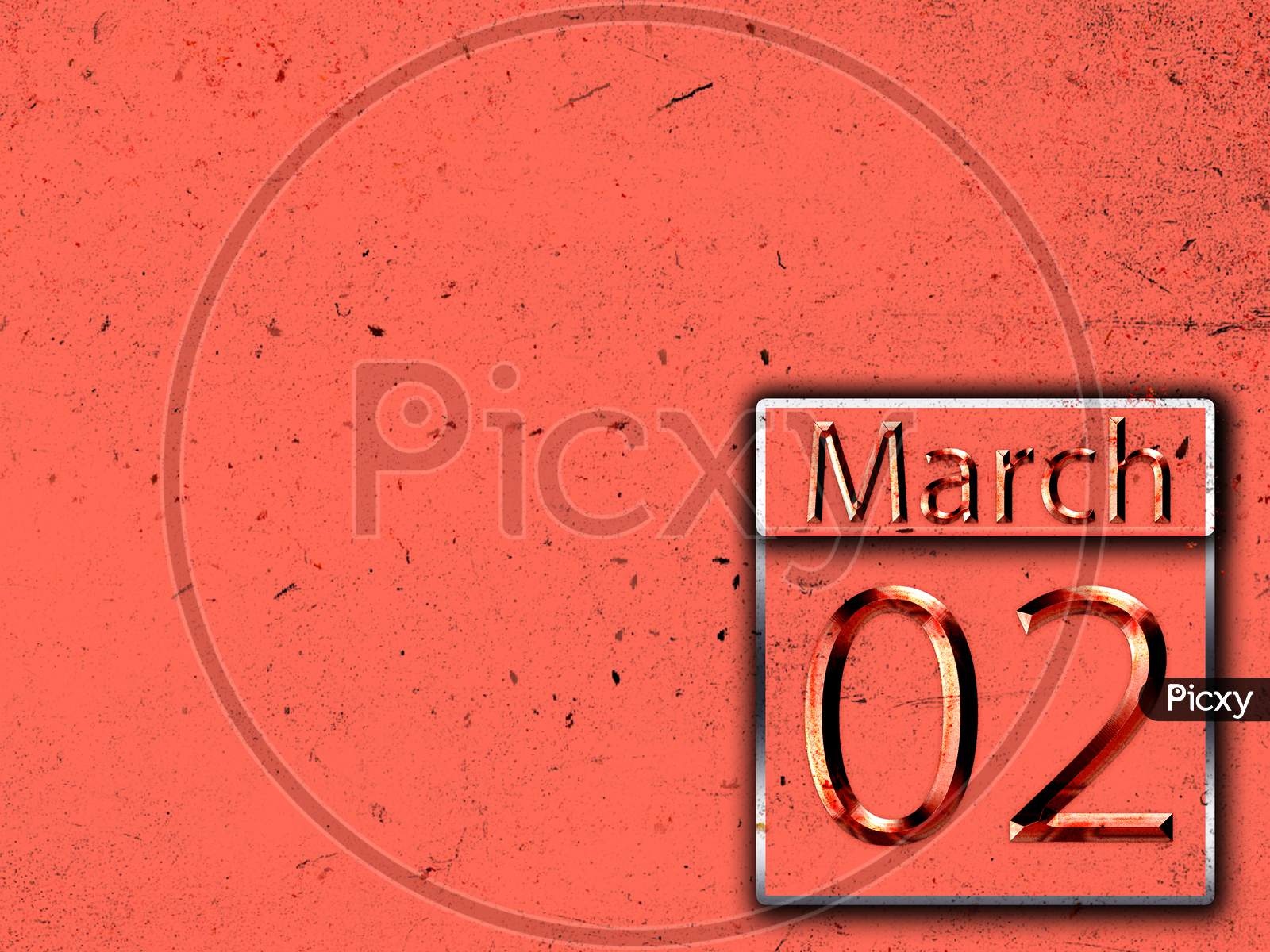 02 March, Monthly Calendar On Backgrand