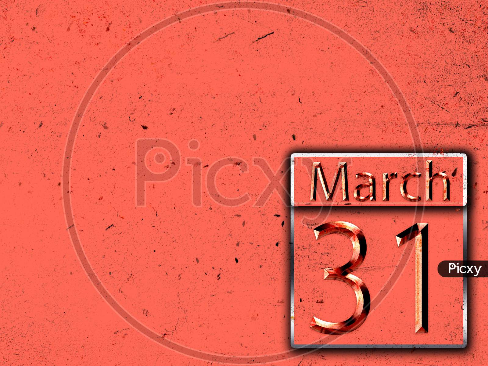 31 March, Monthly Calendar On Backgrand