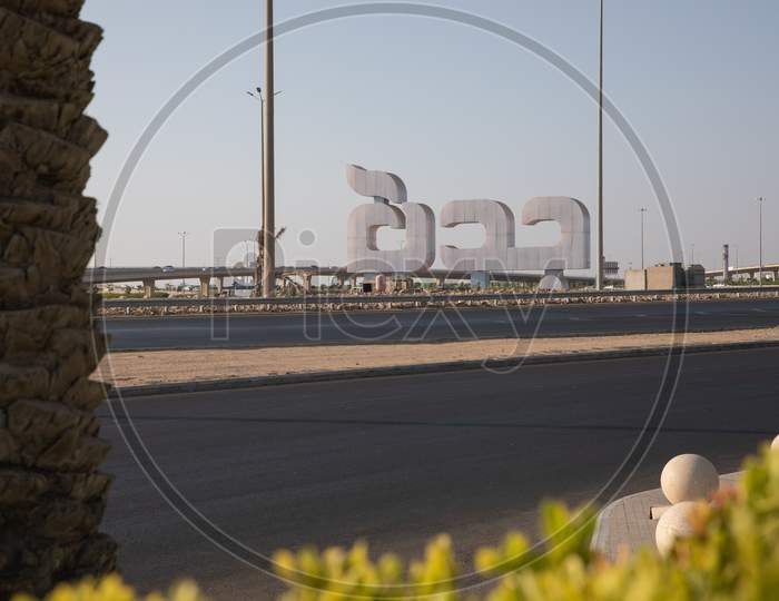 Jeddah,Name,Monument,In,Airport,Road,,Jeddah,,Saudi,Arabia,,September