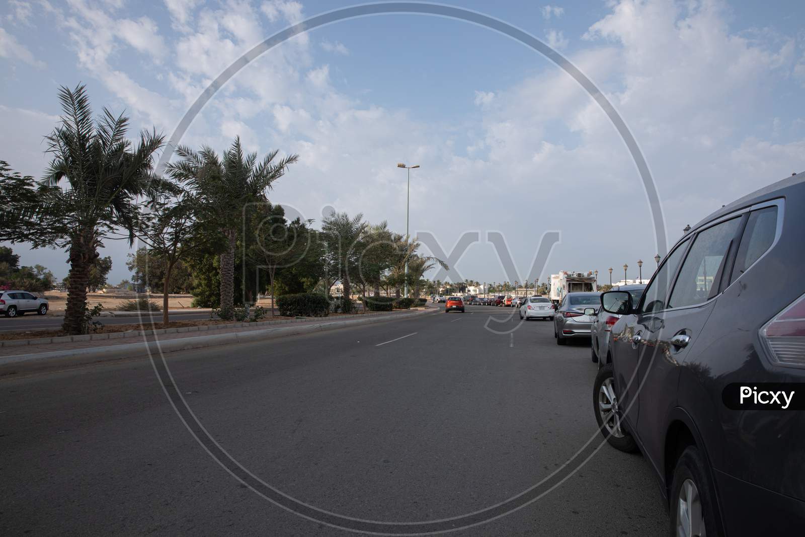 Cars,Parked,On,Road,,Jeddah,,Saudi,Arabia,Jeddah,Saudi,Arabia