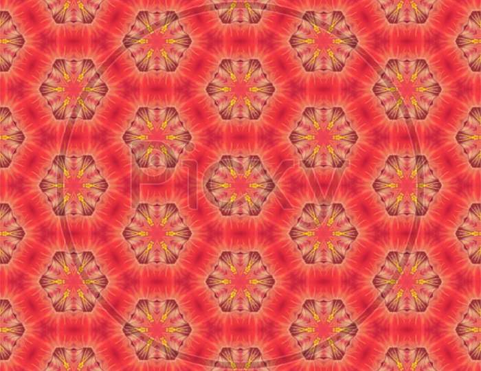 Red colour flowers textile design illustration