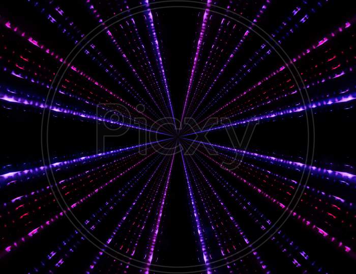 Violet Neon Rays 3D Illustration