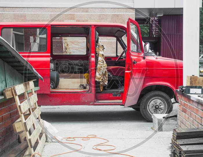 A Red Old Van