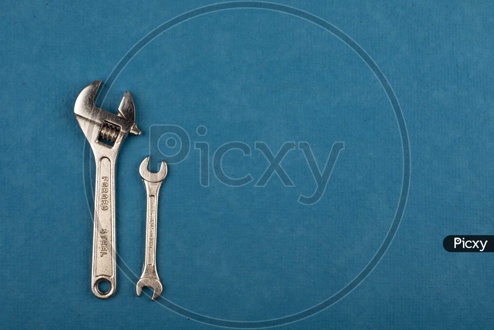 Set Of Tools On Blue Background As Labour Day Background