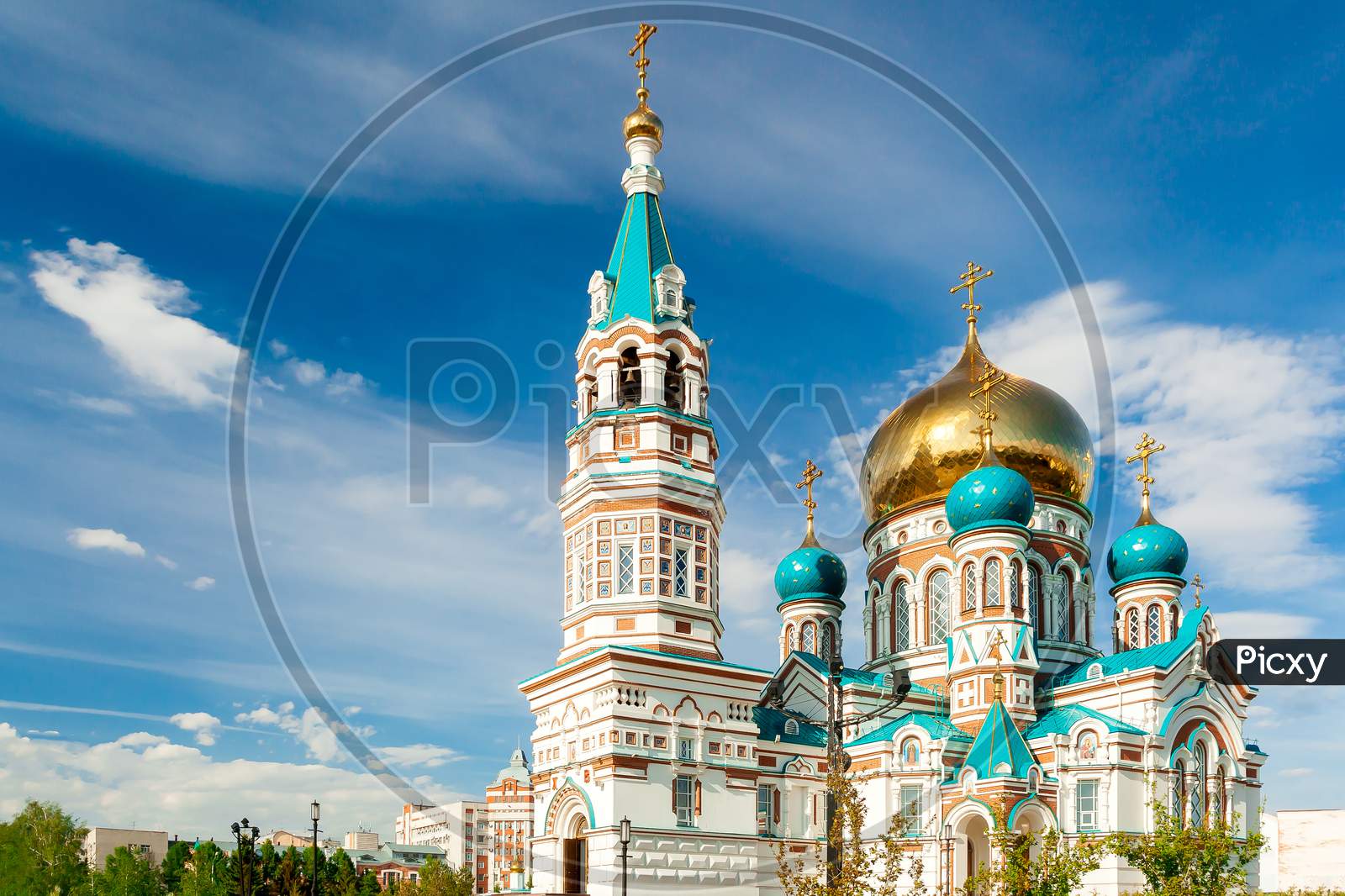 Beautiful orthodox church on a summer day