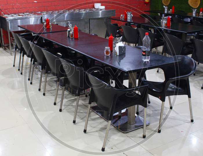 Colorful Decorative Indoor Of Individual Tables And Chairs