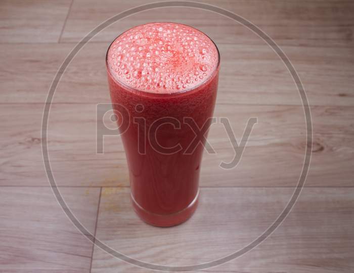 Fresh Watermelon Juice With Mint, Lemonade. Healthy Drinks For The Summer With Vitamins, Suits For Vegetarians.