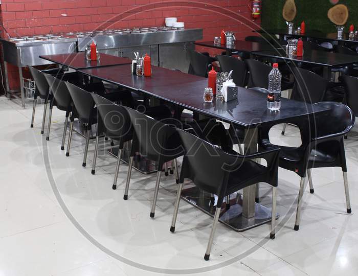 Colorful Decorative Indoor Of Individual Tables And Chairs