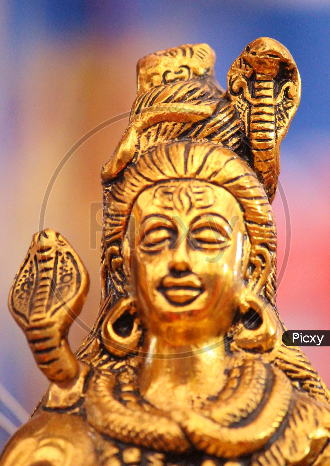 Beautiful Golden God Mahadev Shankar Statue