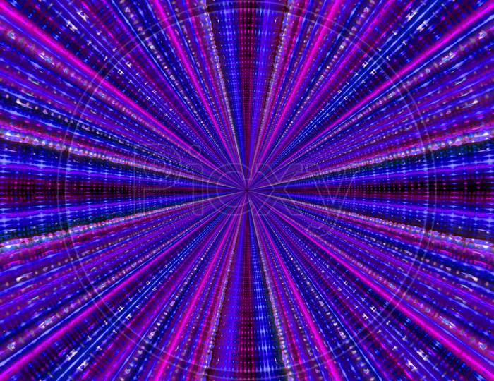 Neon Violet Lines 3D Illustration