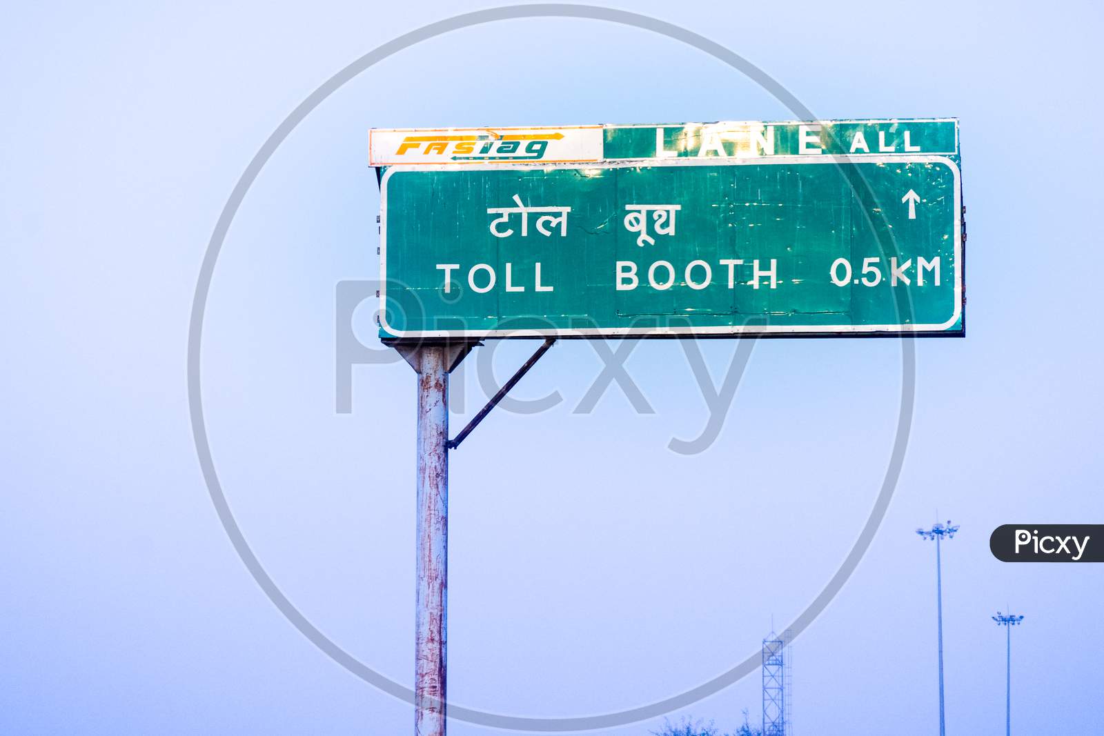 Toll Booth Sign Near A Toll Booth Showing The New Cashless Rfid Based Fastag Payment System Made Mandatory By The National Highway Authority Of India Nhai To Speed Payments And Reduce Congestion On Highways
