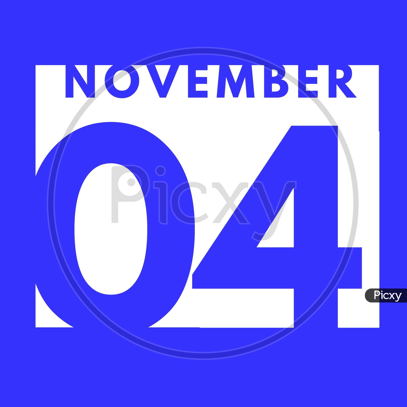 November 4 . Flat Modern Daily Calendar Icon .Date ,Day, Month .Calendar For The Month Of November