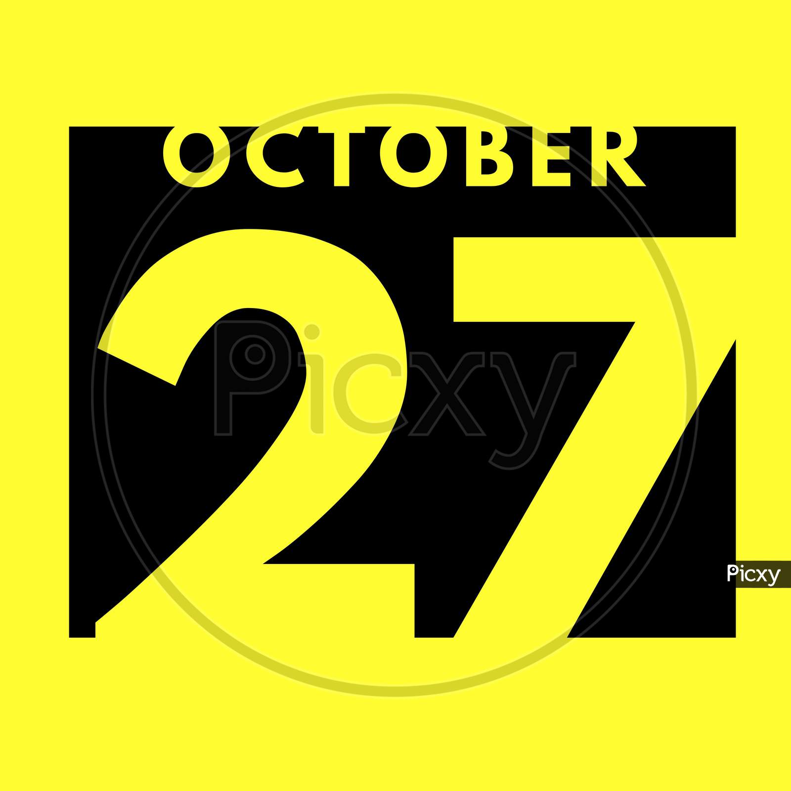 October 27 . Flat Modern Daily Calendar Icon .Date ,Day, Month .Calendar For The Month Of October