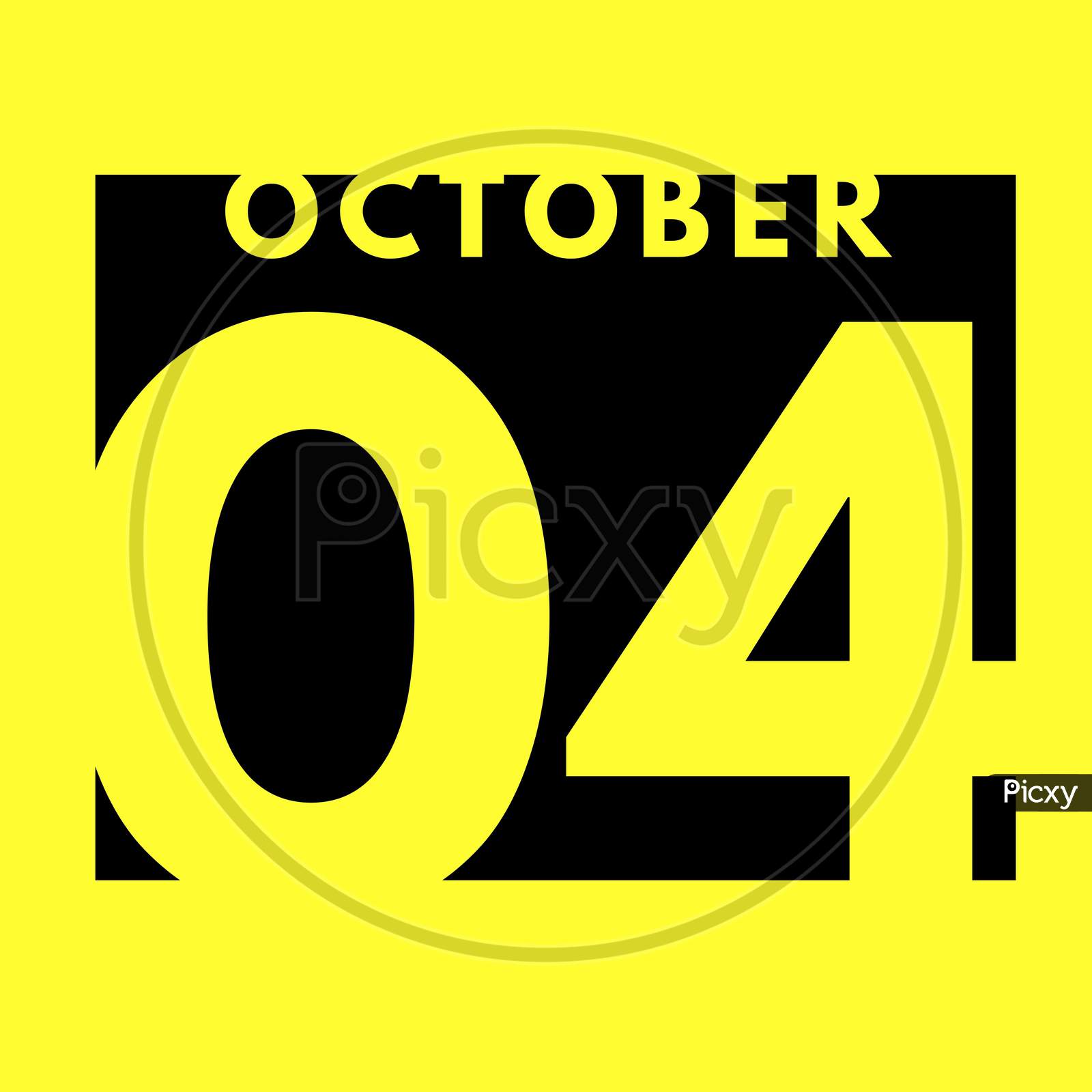 October 4 . Flat Modern Daily Calendar Icon .Date ,Day, Month .Calendar For The Month Of October